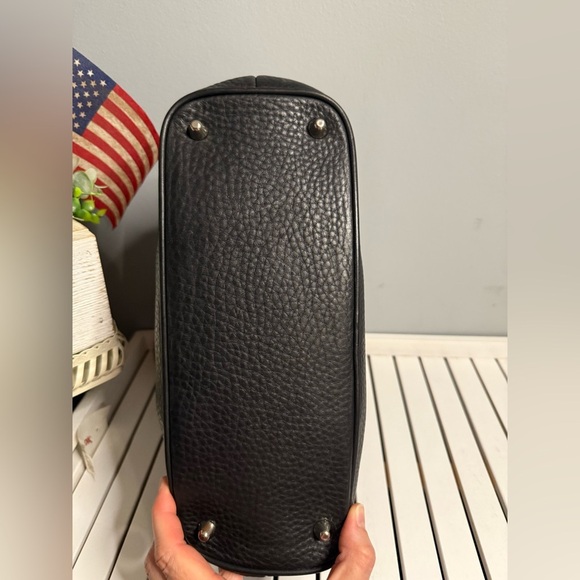 COACH Vintage “k043-5055 Soft Black PEBBLED Leather HAMPTON Satchel Handbag EUC - Picture 5 of 10